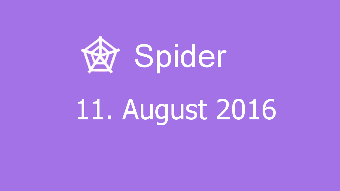 Microsoft solitaire collection - Spider - 11. August 2016