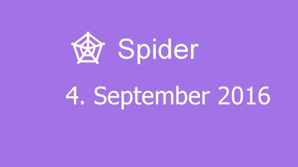 Microsoft solitaire collection - Spider - 04. September 2016