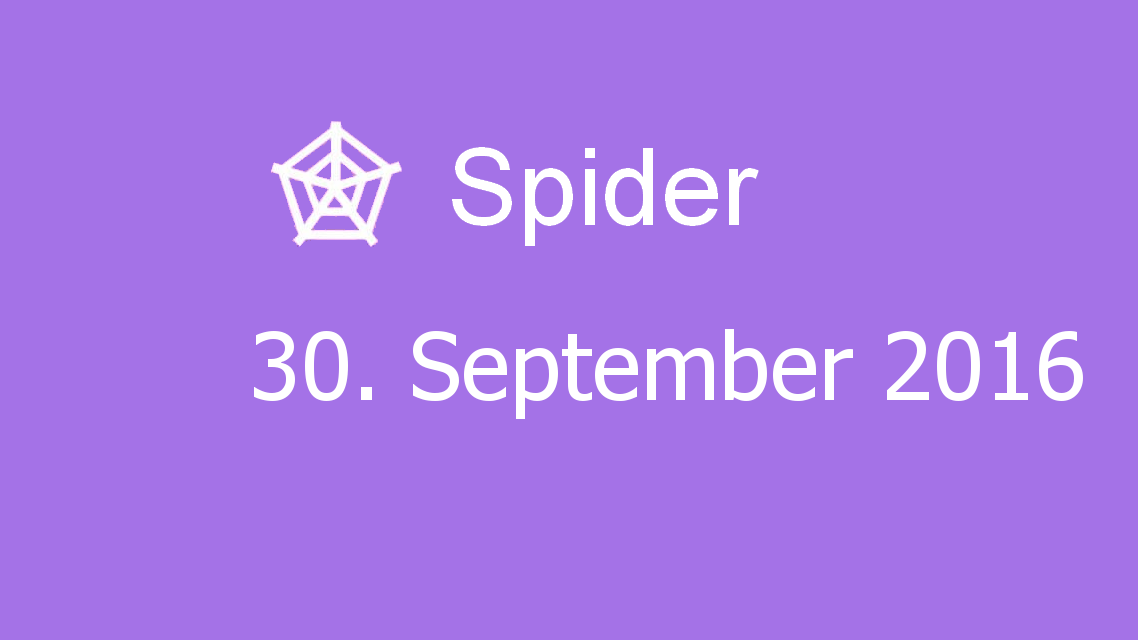 Microsoft solitaire collection - Spider - 30. September 2016