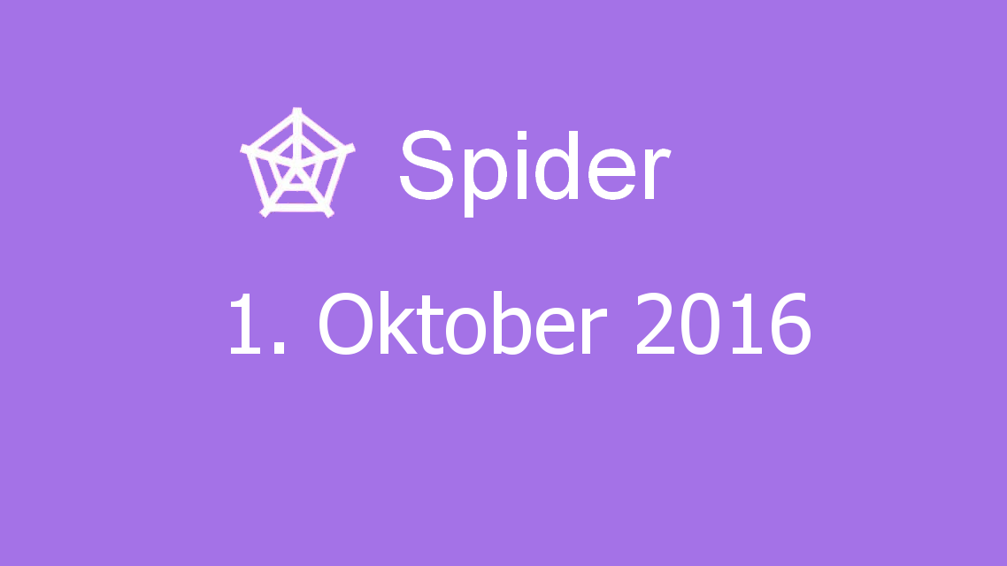 Microsoft solitaire collection - Spider - 01. Oktober 2016