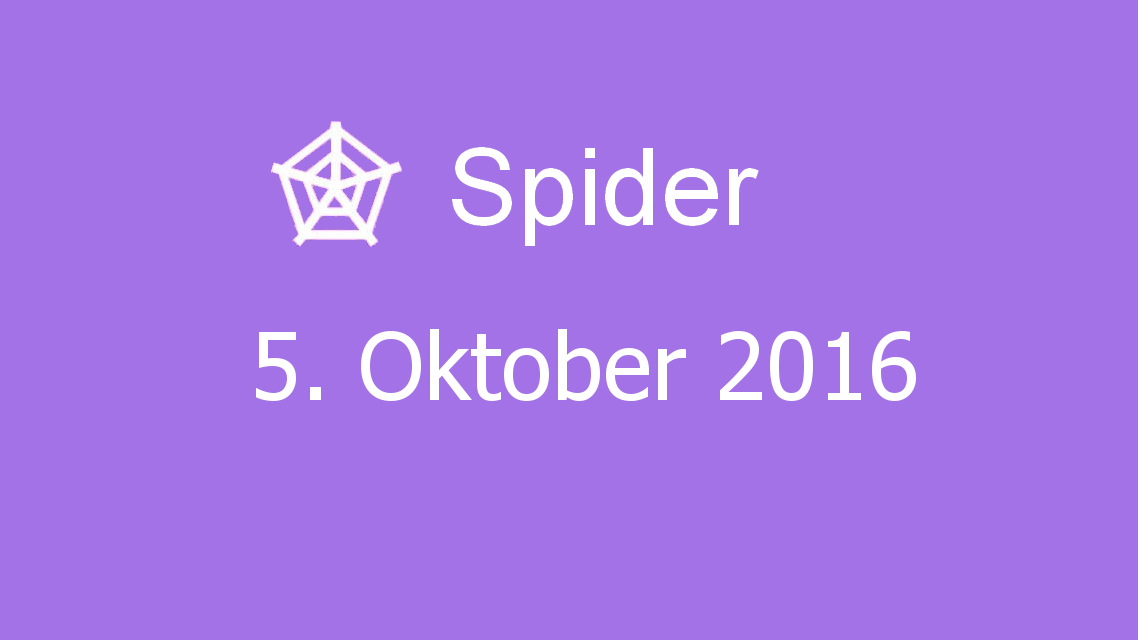 Microsoft solitaire collection - Spider - 05. Oktober 2016