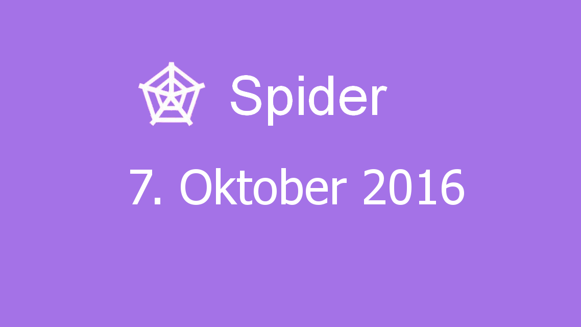 Microsoft solitaire collection - Spider - 07. Oktober 2016