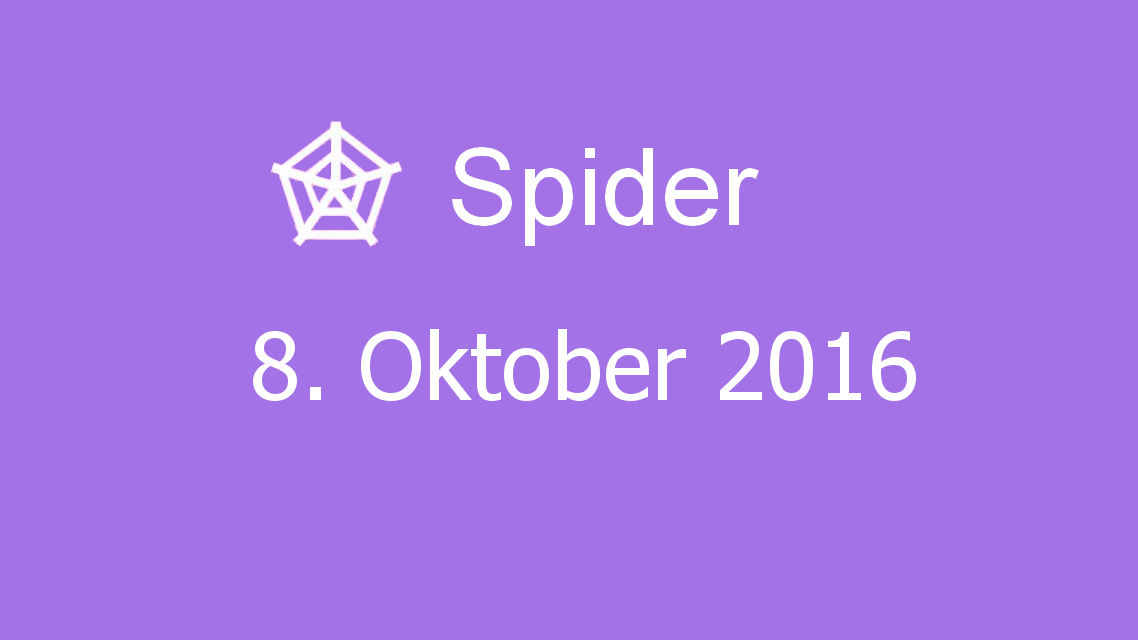 Microsoft solitaire collection - Spider - 08. Oktober 2016