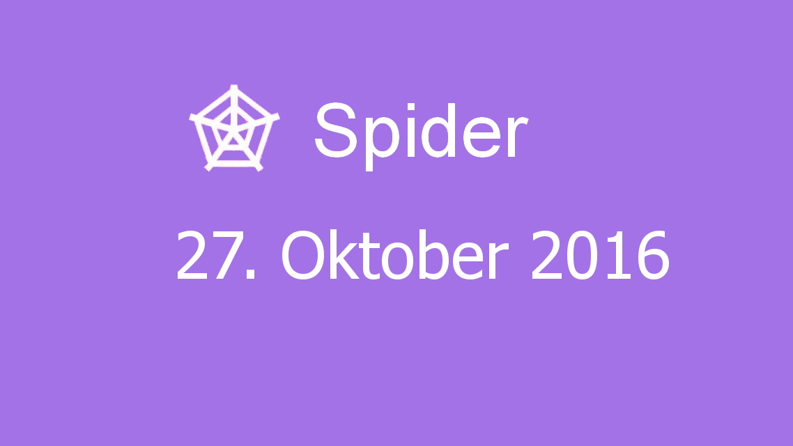 Microsoft solitaire collection - Spider - 27. Oktober 2016