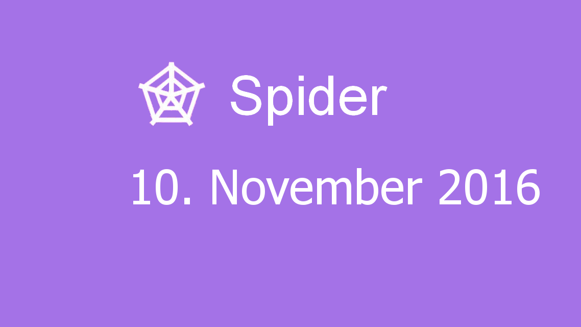 Microsoft solitaire collection - Spider - 10. November 2016