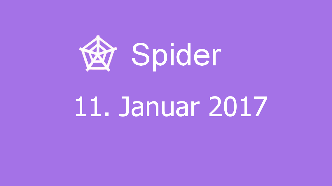 Microsoft solitaire collection - Spider - 11. Januar 2017