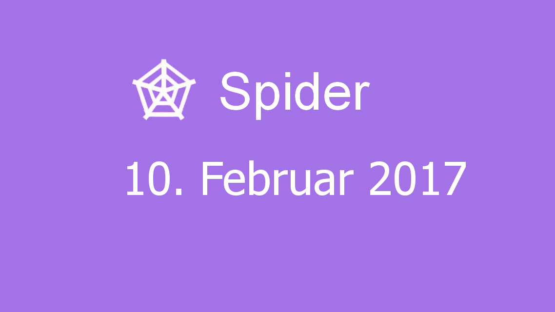 Microsoft solitaire collection - Spider - 10. Februar 2017