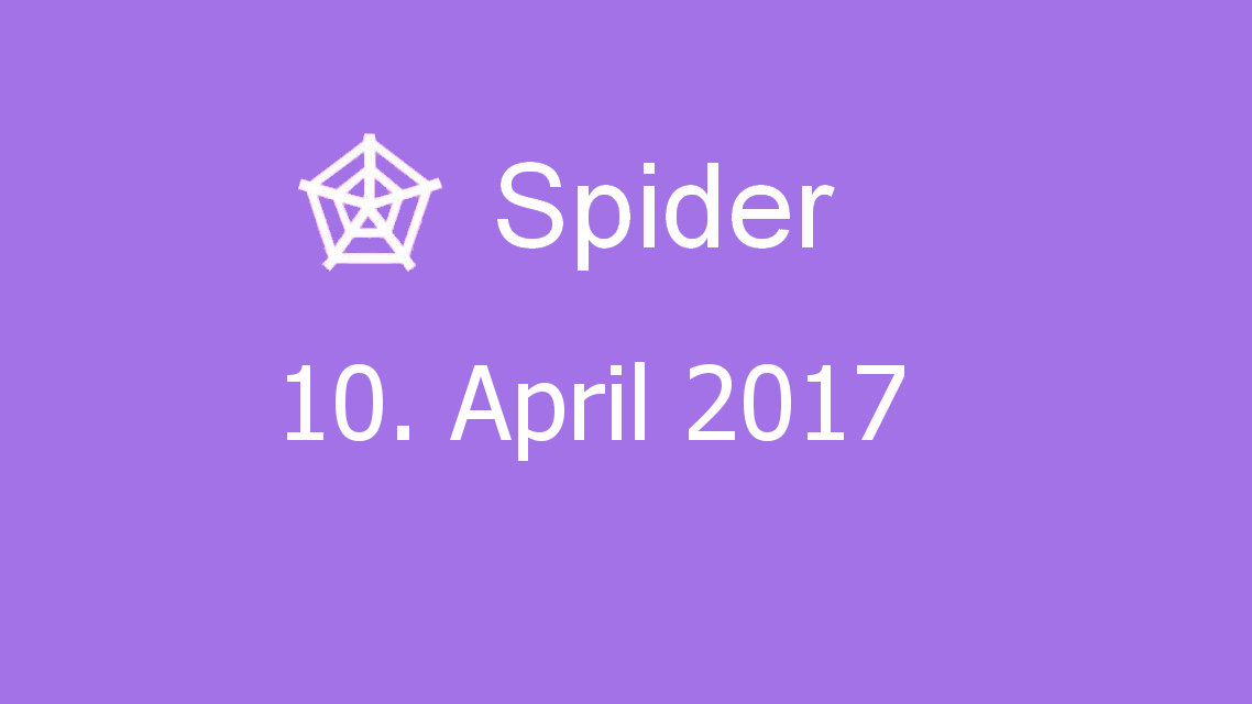 Microsoft solitaire collection - Spider - 10. April 2017