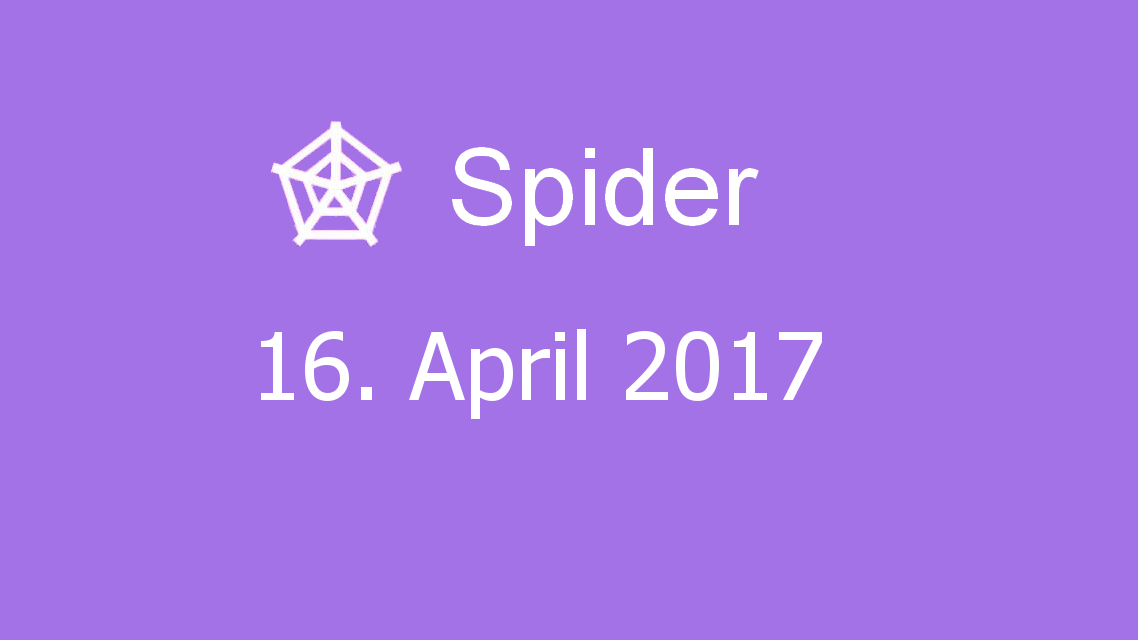 Microsoft solitaire collection - Spider - 16. April 2017