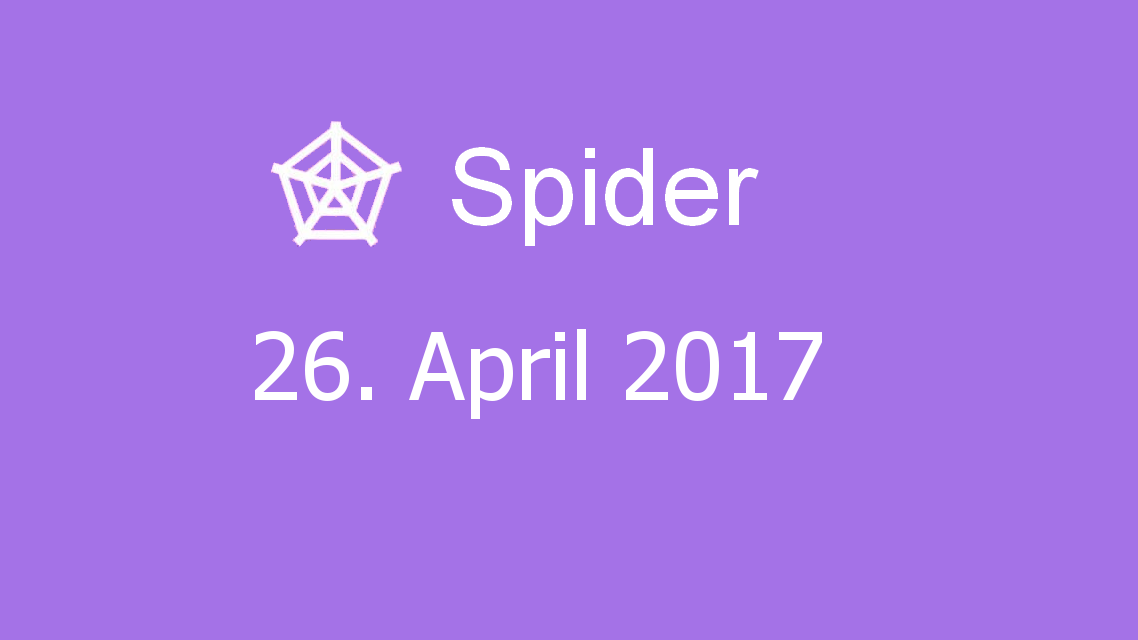 Microsoft solitaire collection - Spider - 26. April 2017