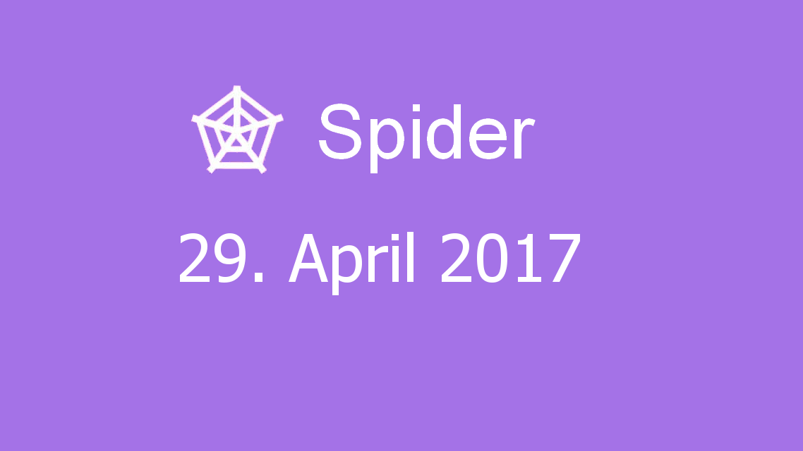 Microsoft solitaire collection - Spider - 29. April 2017