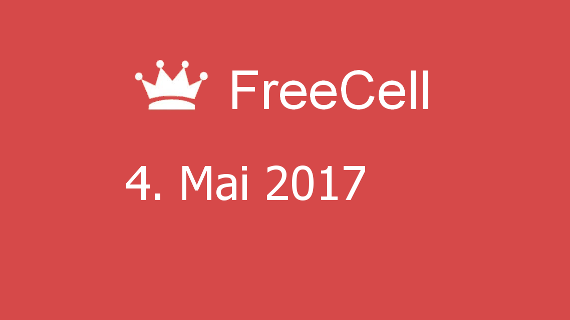 Microsoft solitaire collection - FreeCell - 04. Mai 2017