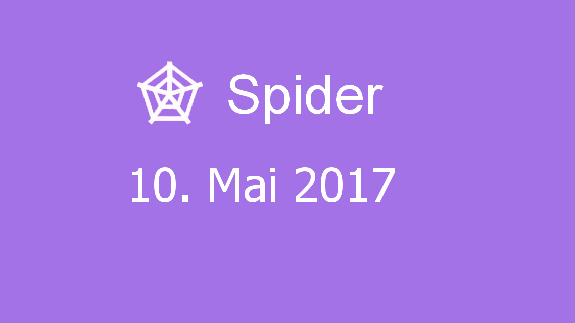 Microsoft solitaire collection - Spider - 10. Mai 2017