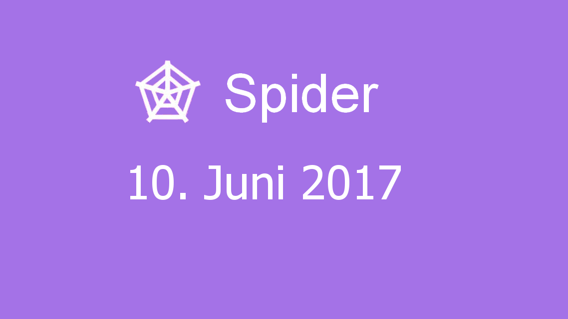 Microsoft solitaire collection - Spider - 10. Juni 2017