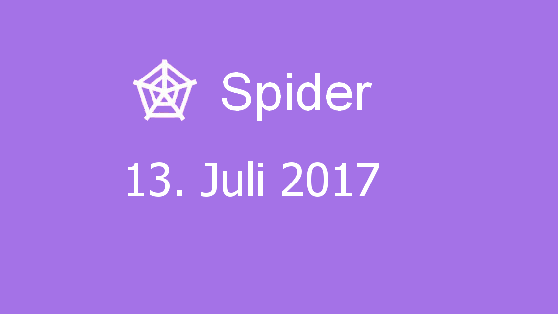 Microsoft solitaire collection - Spider - 13. Juli 2017