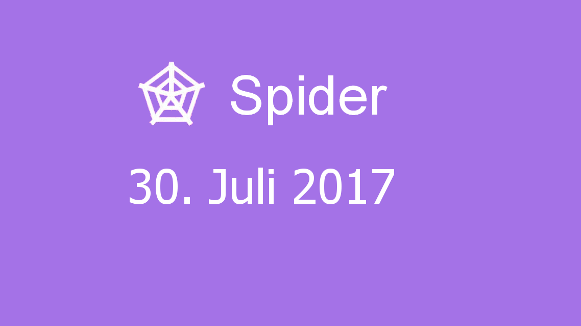 Microsoft solitaire collection - Spider - 30. Juli 2017