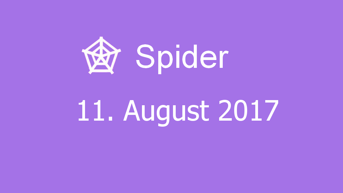 Microsoft solitaire collection - Spider - 11. August 2017