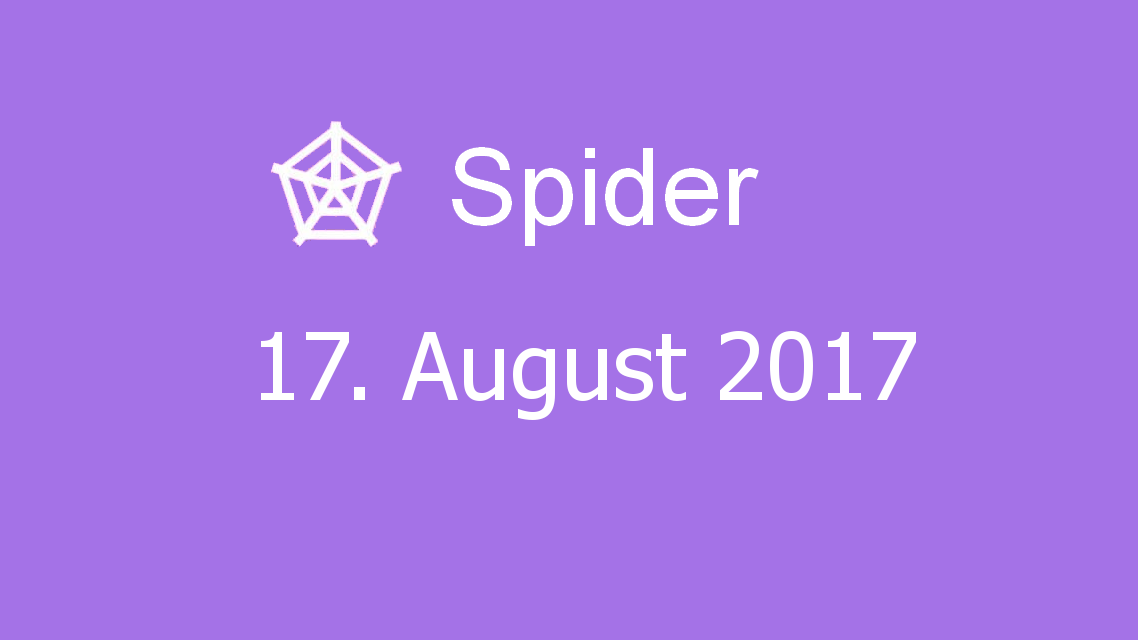 Microsoft solitaire collection - Spider - 17. August 2017