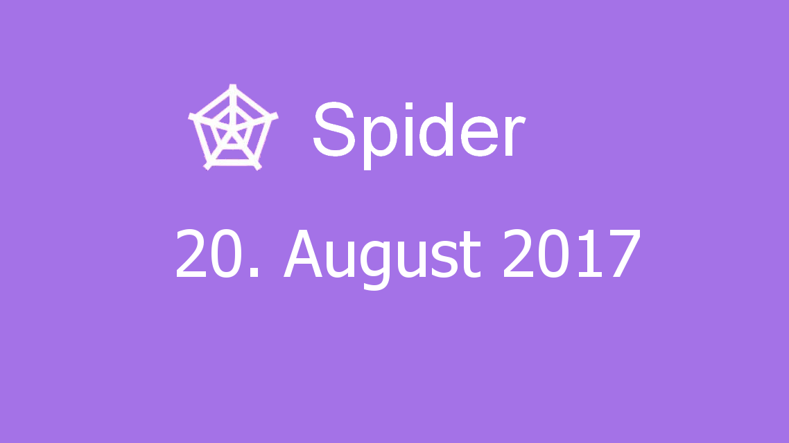 Microsoft solitaire collection - Spider - 20. August 2017