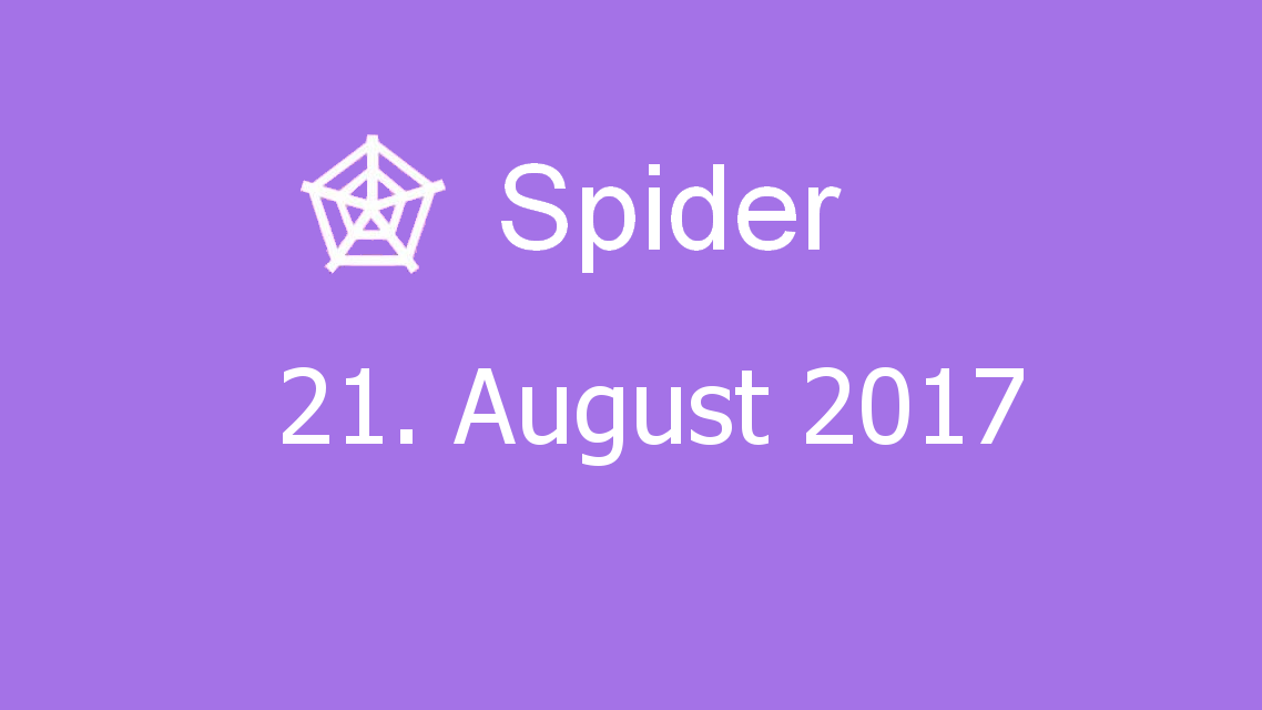 Microsoft solitaire collection - Spider - 21. August 2017