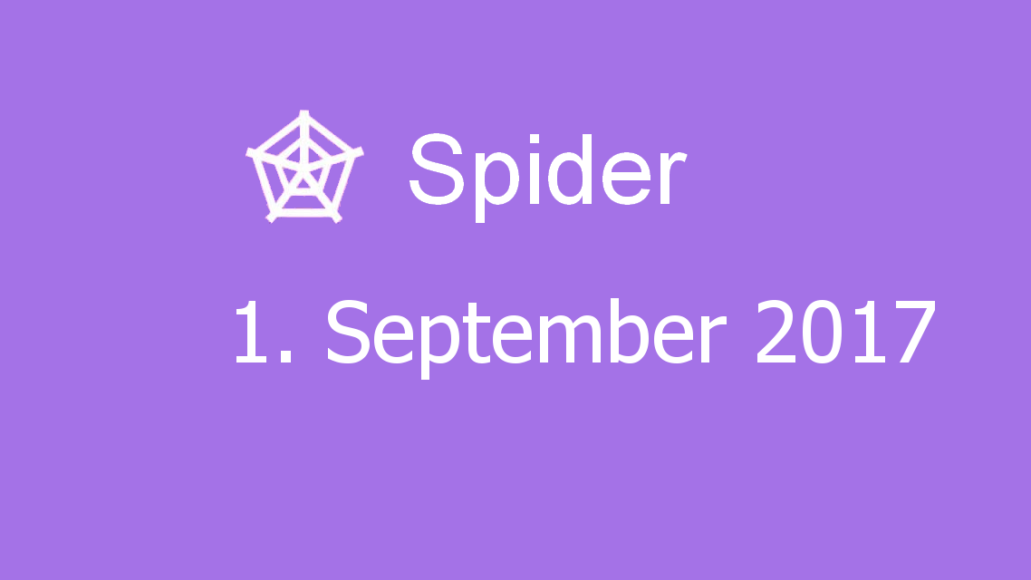 Microsoft solitaire collection - Spider - 01. September 2017