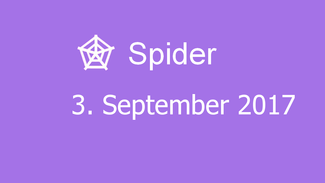 Microsoft solitaire collection - Spider - 03. September 2017