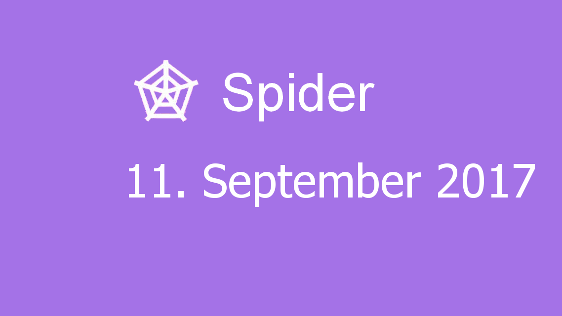 Microsoft solitaire collection - Spider - 11. September 2017