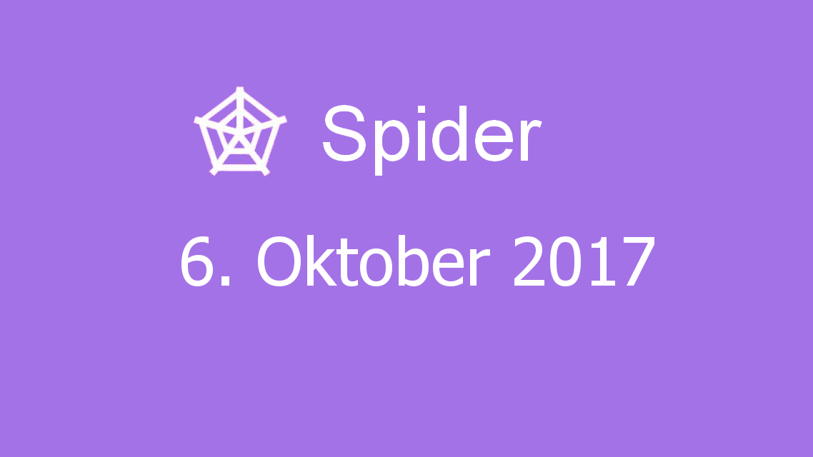 Microsoft solitaire collection - Spider - 06. Oktober 2017