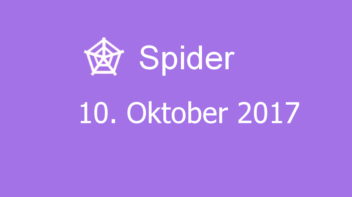 Microsoft solitaire collection - Spider - 10. Oktober 2017