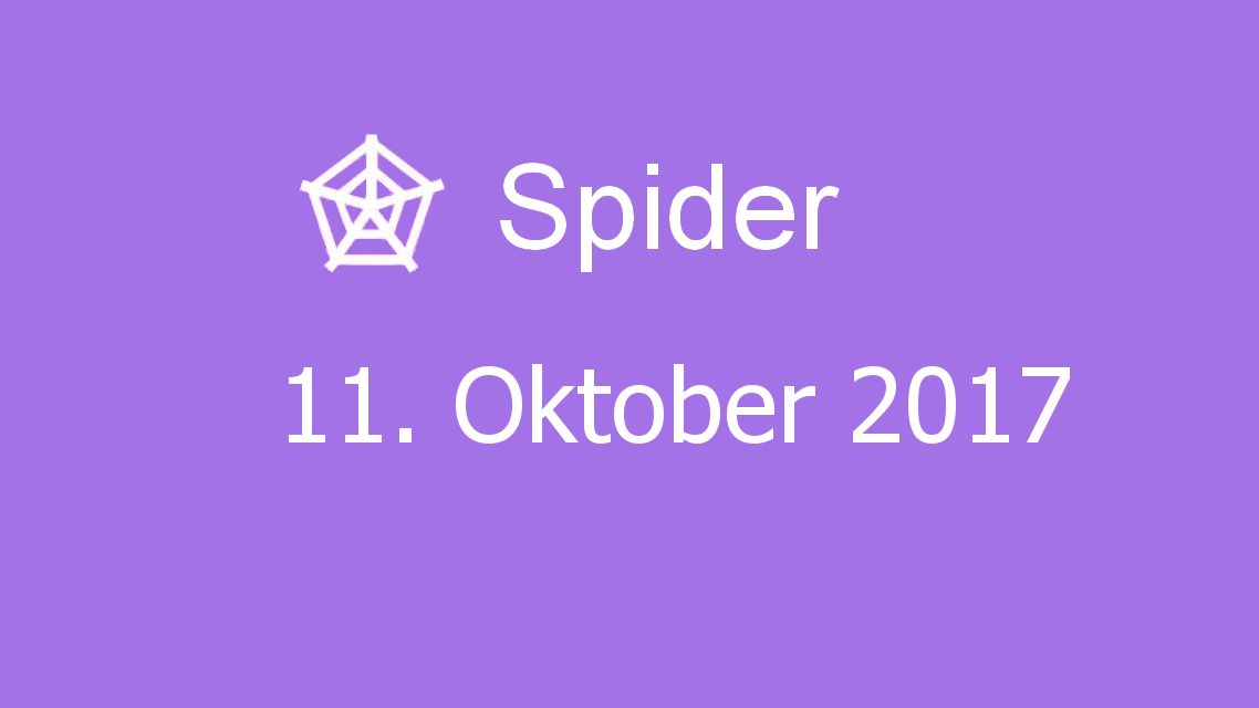 Microsoft solitaire collection - Spider - 11. Oktober 2017