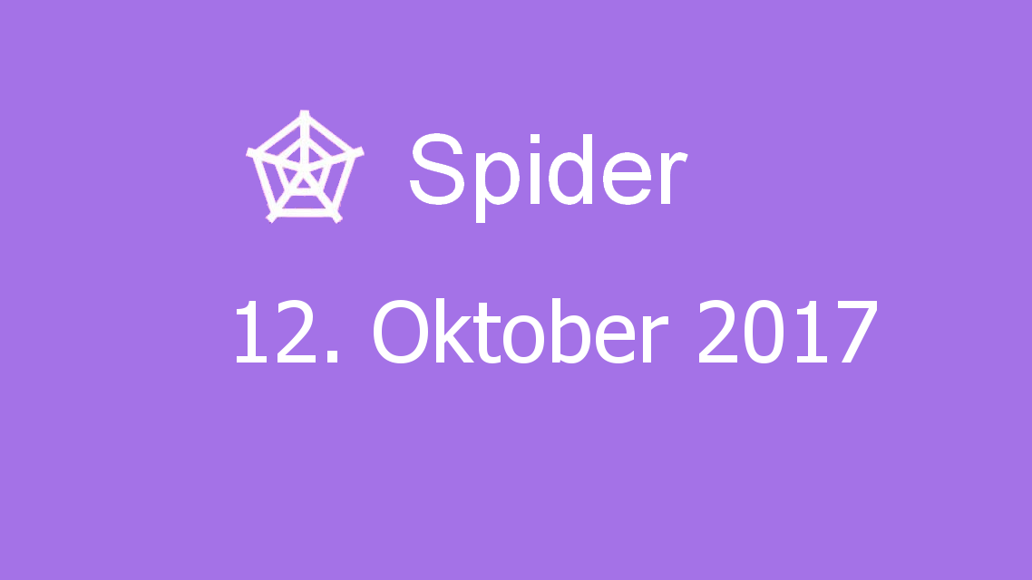 Microsoft solitaire collection - Spider - 12. Oktober 2017