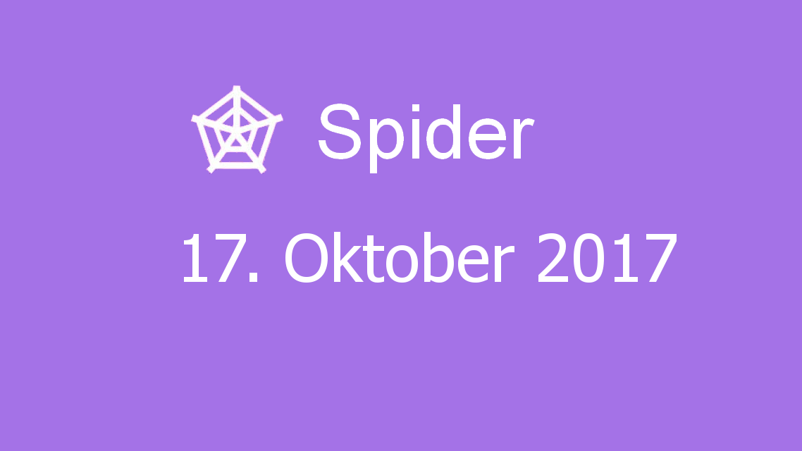 Microsoft solitaire collection - Spider - 17. Oktober 2017
