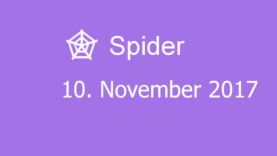 Microsoft solitaire collection - Spider - 10. November 2017