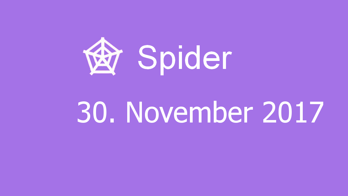 Microsoft solitaire collection - Spider - 30. November 2017