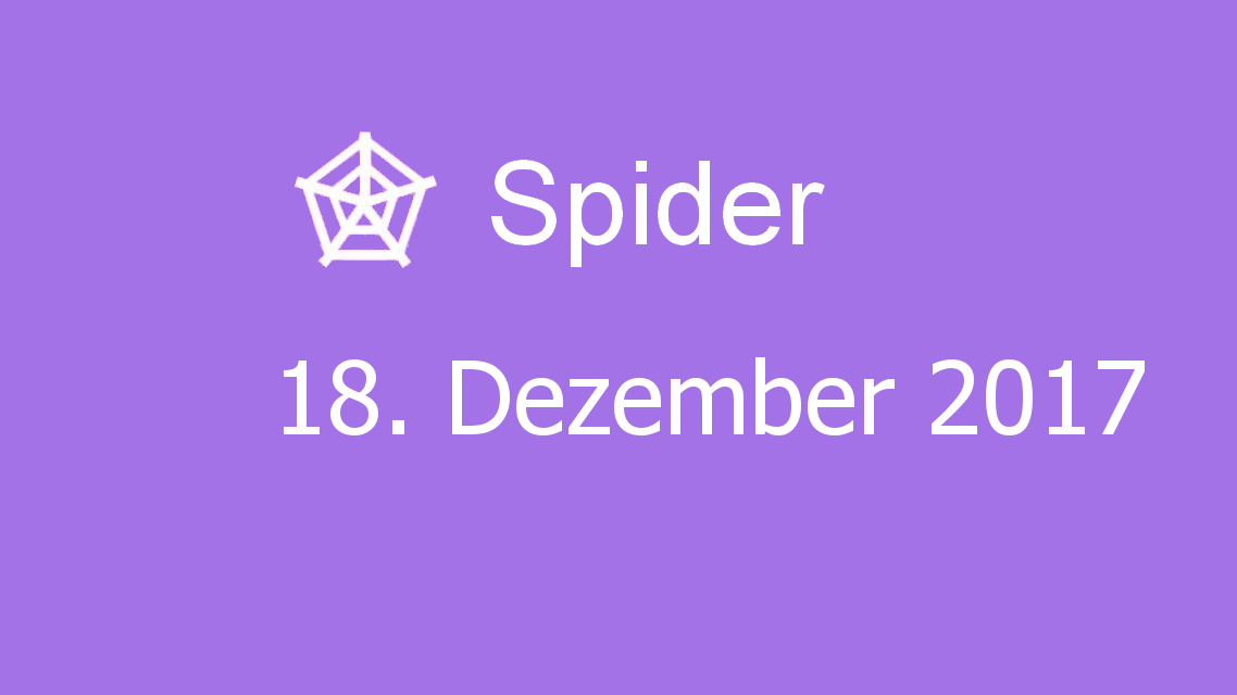 Microsoft solitaire collection - Spider - 18. Dezember 2017