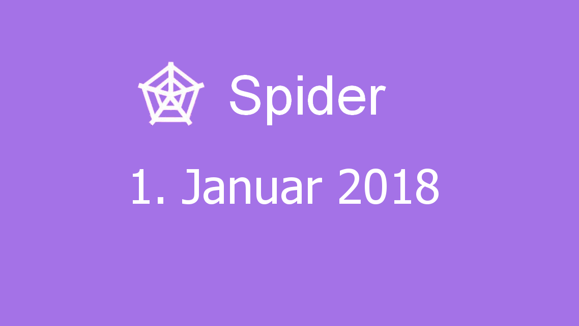 Microsoft solitaire collection - Spider - 01. Januar 2018