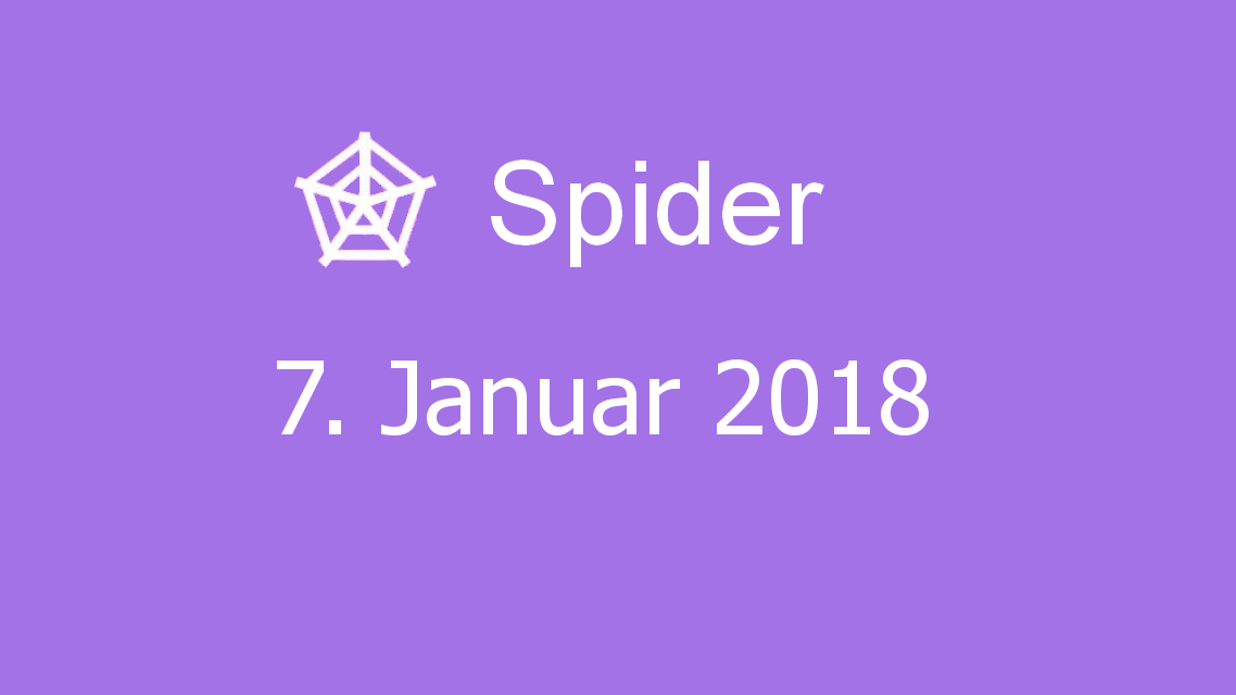 Microsoft solitaire collection - Spider - 07. Januar 2018
