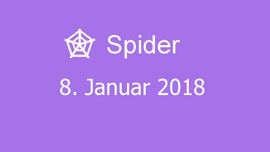 Microsoft solitaire collection - Spider - 08. Januar 2018