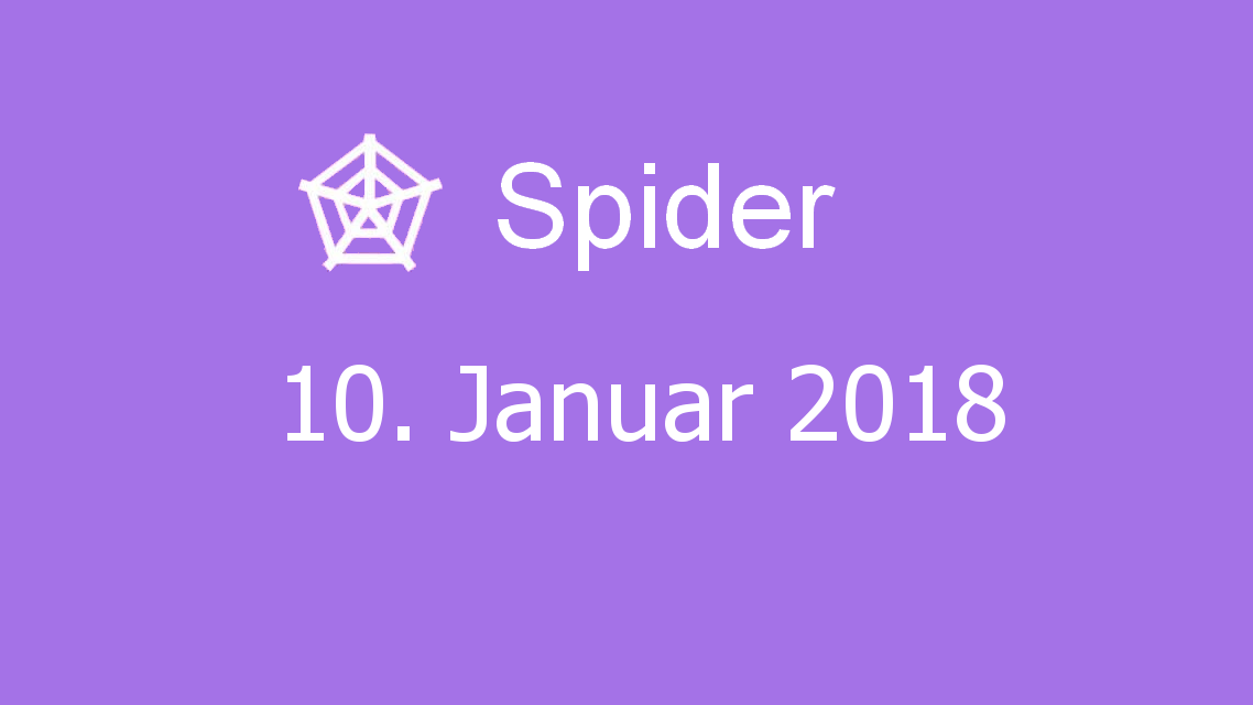 Microsoft solitaire collection - Spider - 10. Januar 2018
