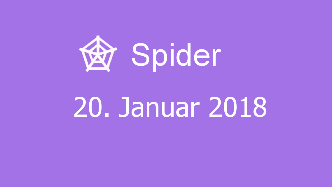 Microsoft solitaire collection - Spider - 20. Januar 2018