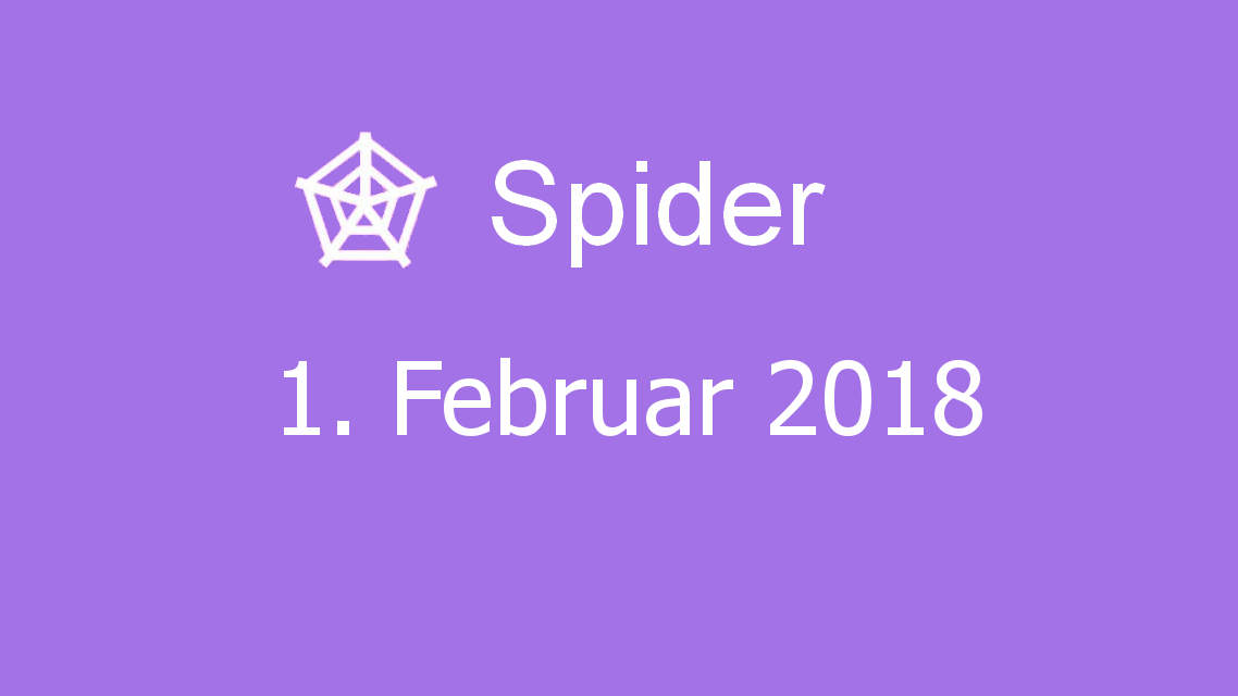 Microsoft solitaire collection - Spider - 01. Februar 2018