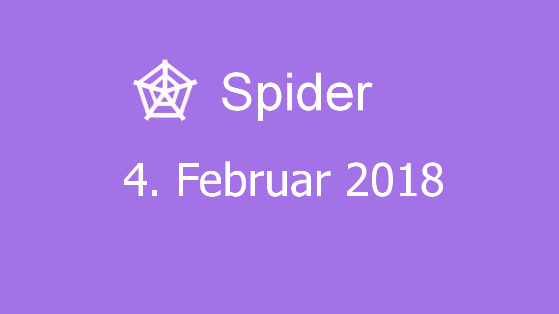 Microsoft solitaire collection - Spider - 04. Februar 2018