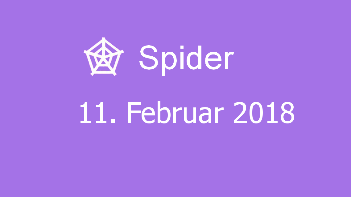 Microsoft solitaire collection - Spider - 11. Februar 2018