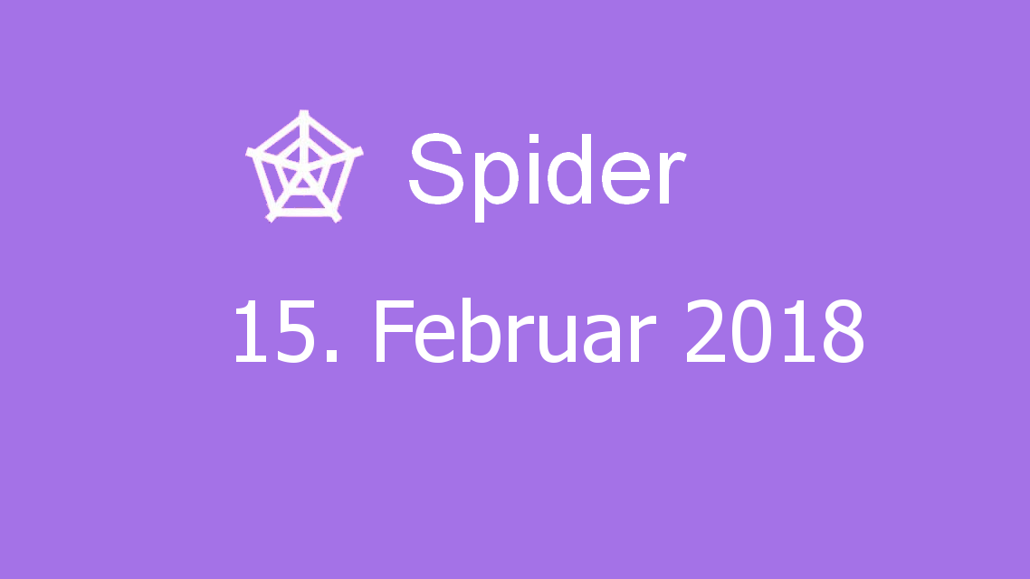 Microsoft solitaire collection - Spider - 15. Februar 2018