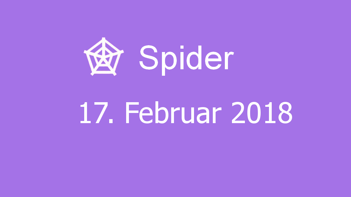 Microsoft solitaire collection - Spider - 17. Februar 2018