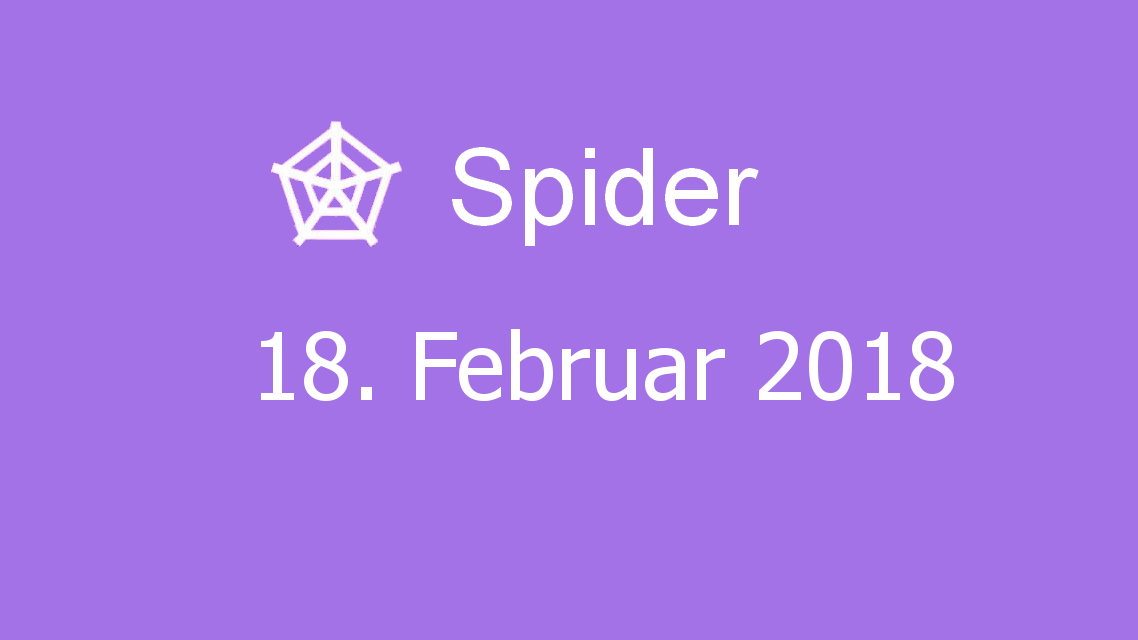 Microsoft solitaire collection - Spider - 18. Februar 2018