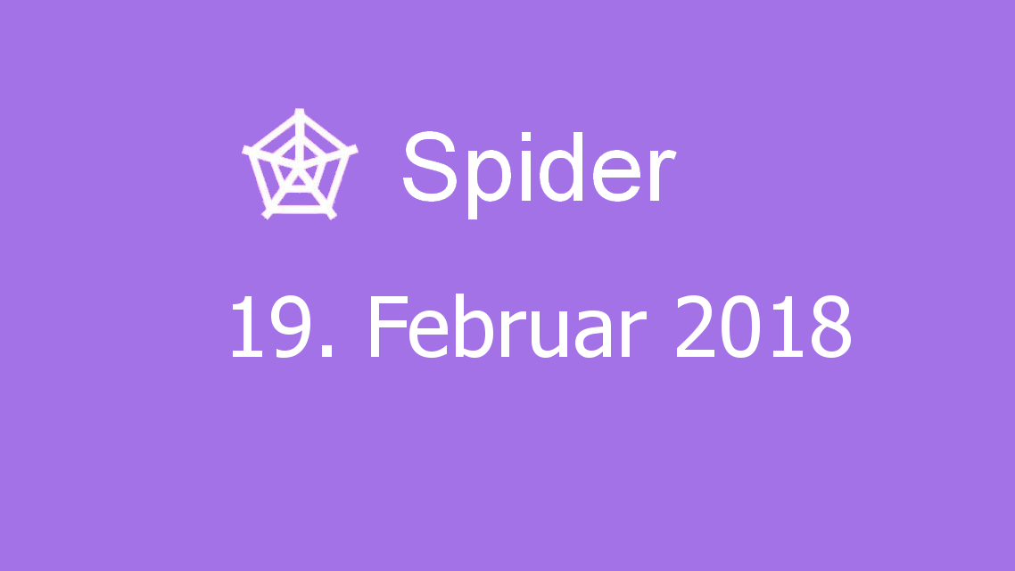 Microsoft solitaire collection - Spider - 19. Februar 2018
