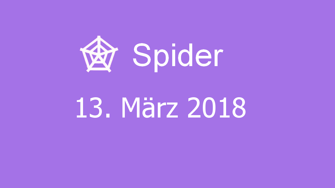 Microsoft solitaire collection - Spider - 13. März 2018