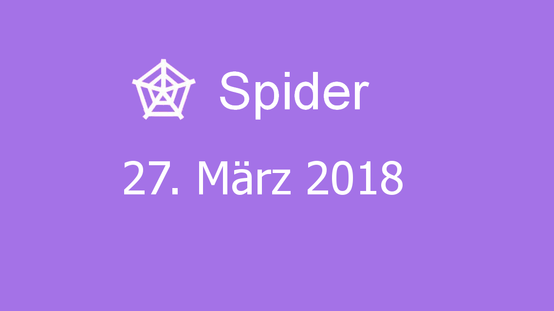 Microsoft solitaire collection - Spider - 27. März 2018