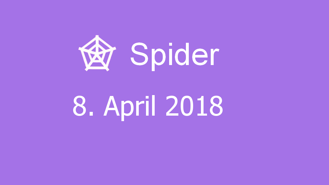 Microsoft solitaire collection - Spider - 08. April 2018